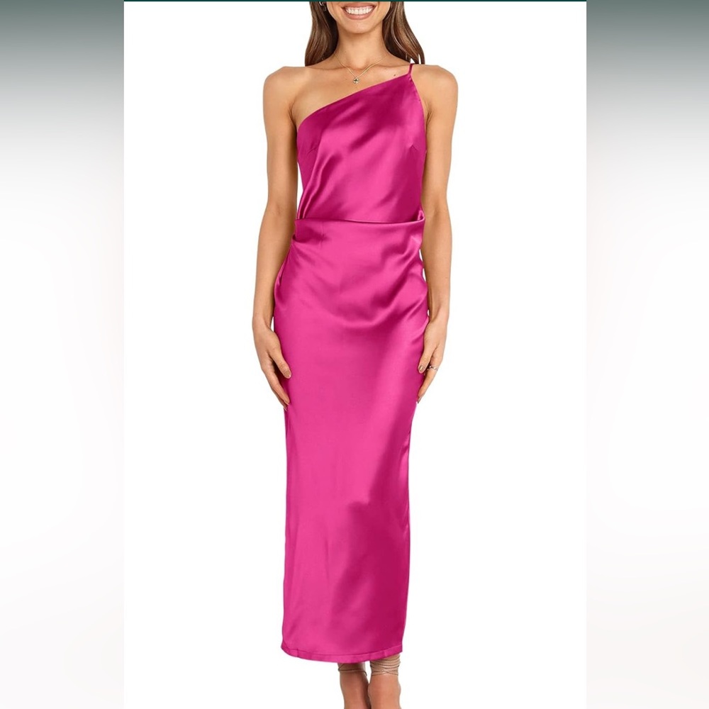 Amazon Satin One Shoulder Dress